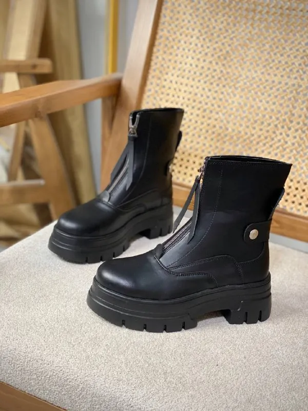 5906815393903348636 نیم بوت دخترونه جلوزیپ مشکی